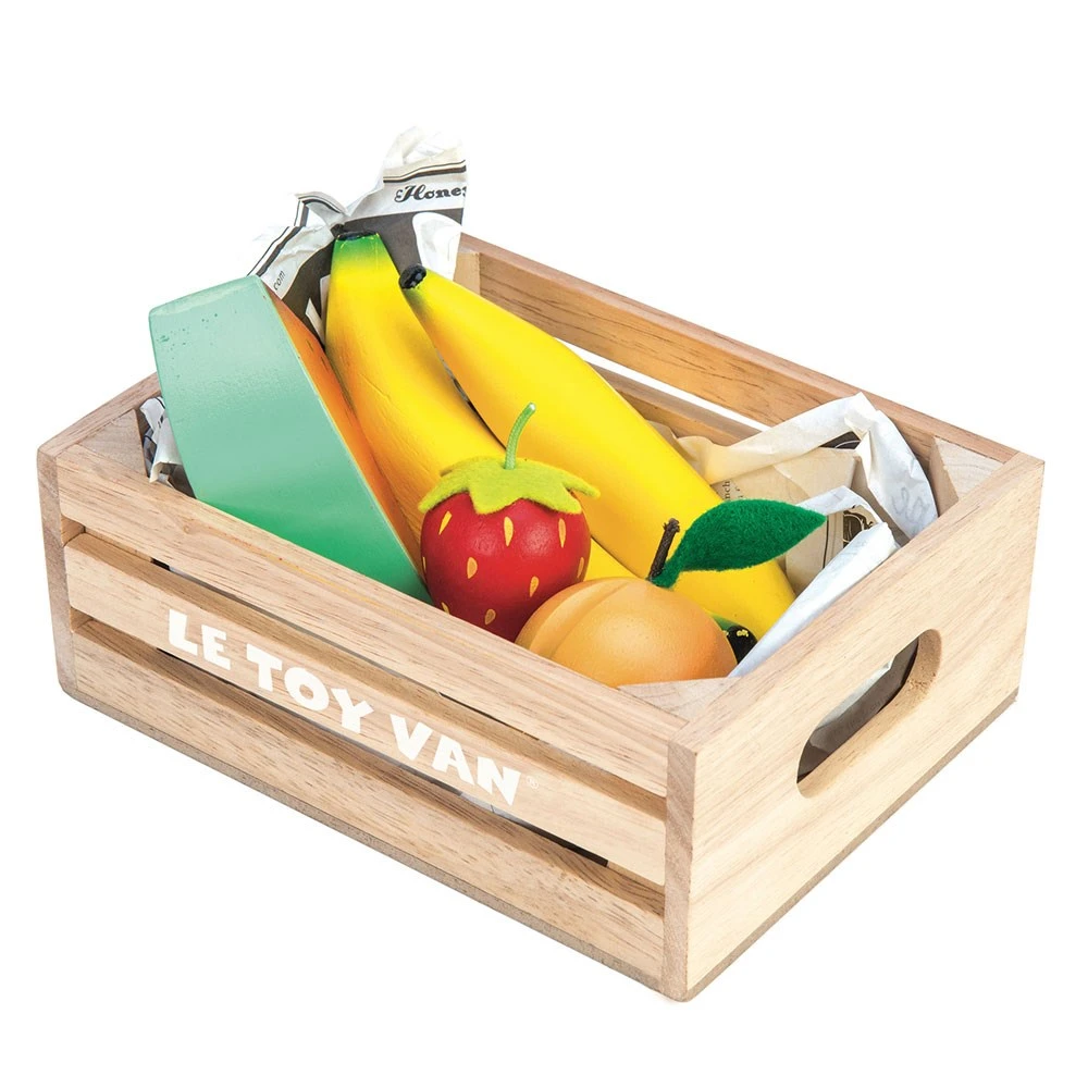 Le Toy Van Wooden Crate Of Fruits For Honeybee Market - Image 2