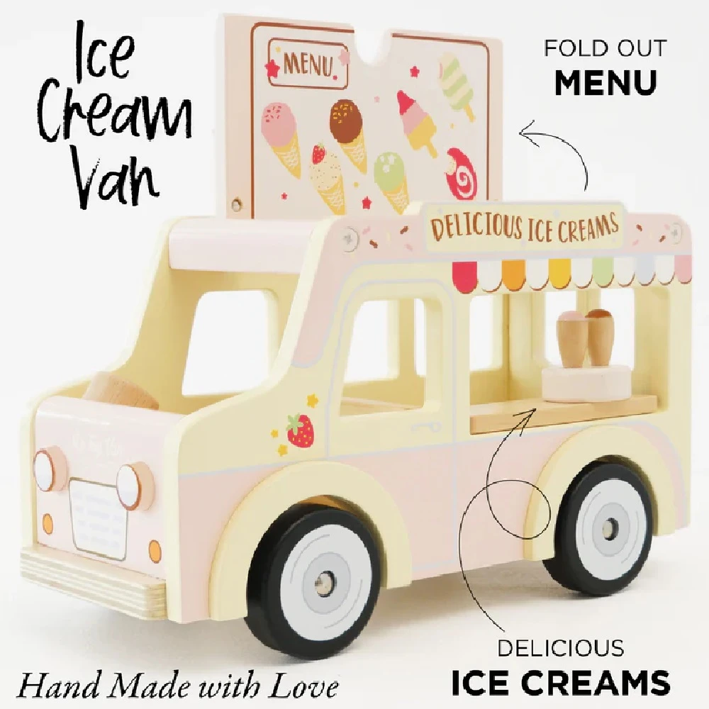 Le Toy Van Wooden Ice Cream Van With Dolls - Image 5