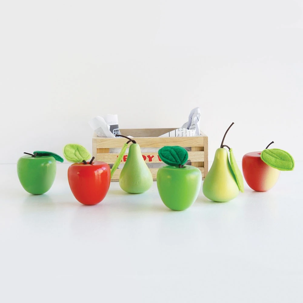 Le Toy Van Wooden Apples And Pears Market Crate - Image 3