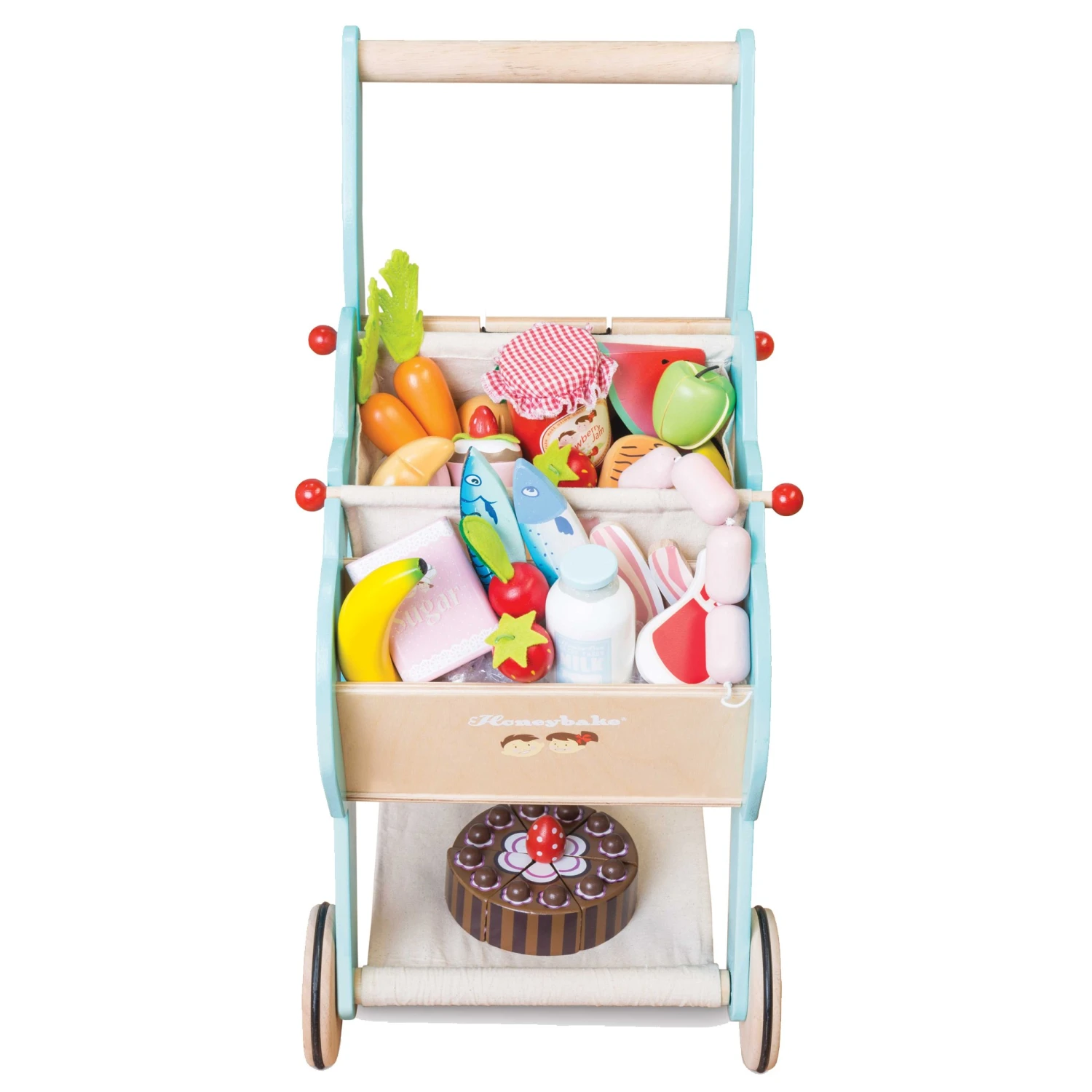 Le Toy Van Wooden Shopping Trolley And Cotton Bag - Image 5
