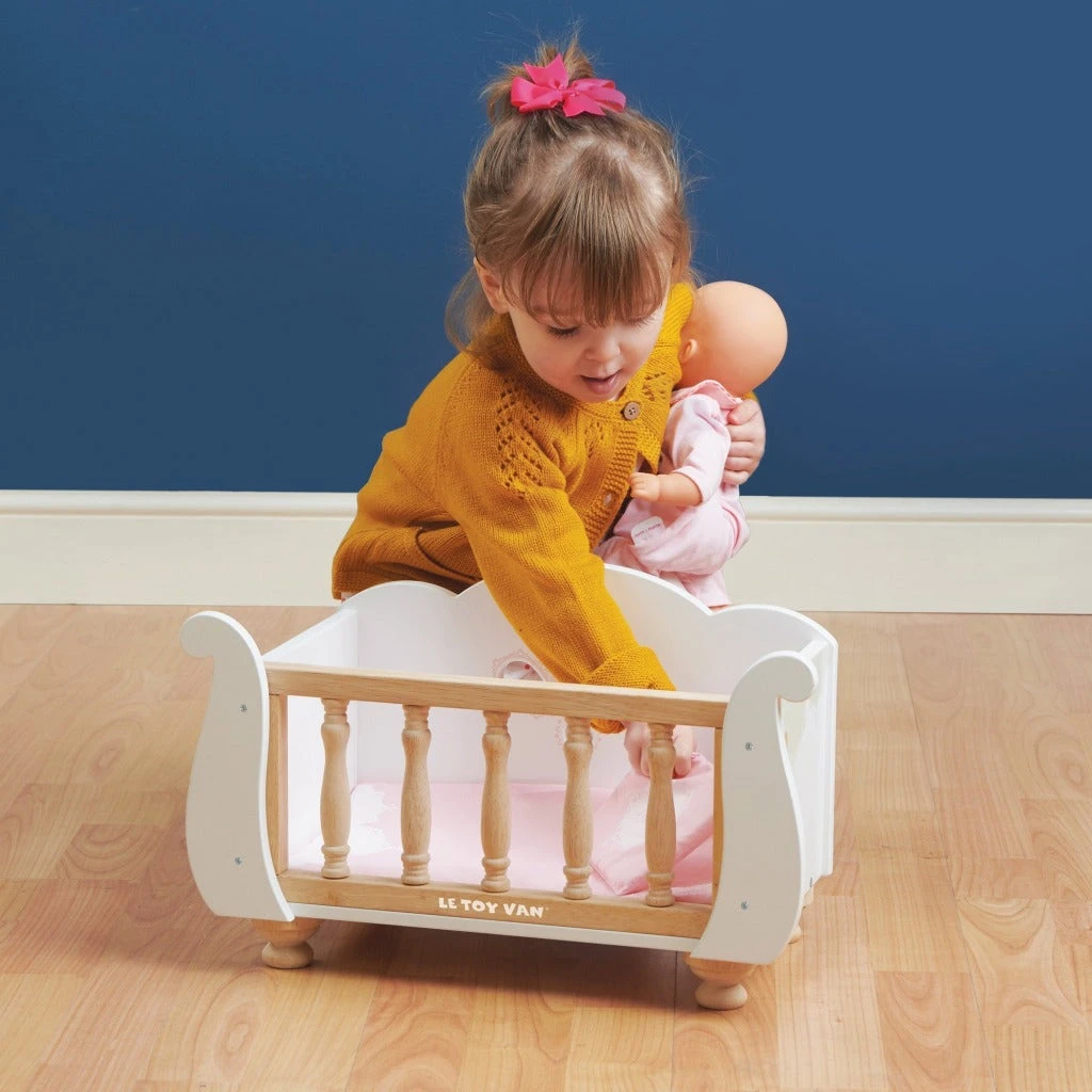 Le Toy Van Sleigh Doll Cot & Crib - Image 4