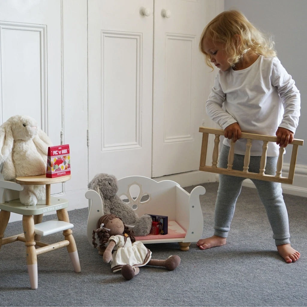 Le Toy Van Sleigh Doll Cot & Crib - Image 5
