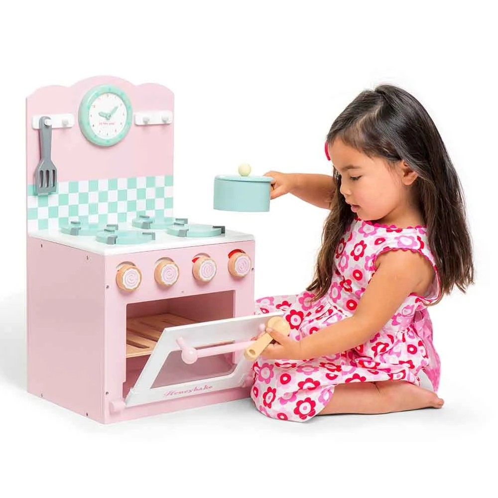 Le Toy Van Wooden Oven & Hob In Pink