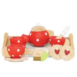 Le Toy Van Wooden Honeybake Tea Set In Strawberry Design