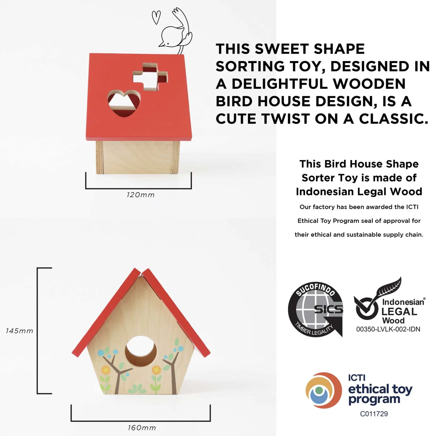 Woodland Bird House Shape Sorter - Image 5