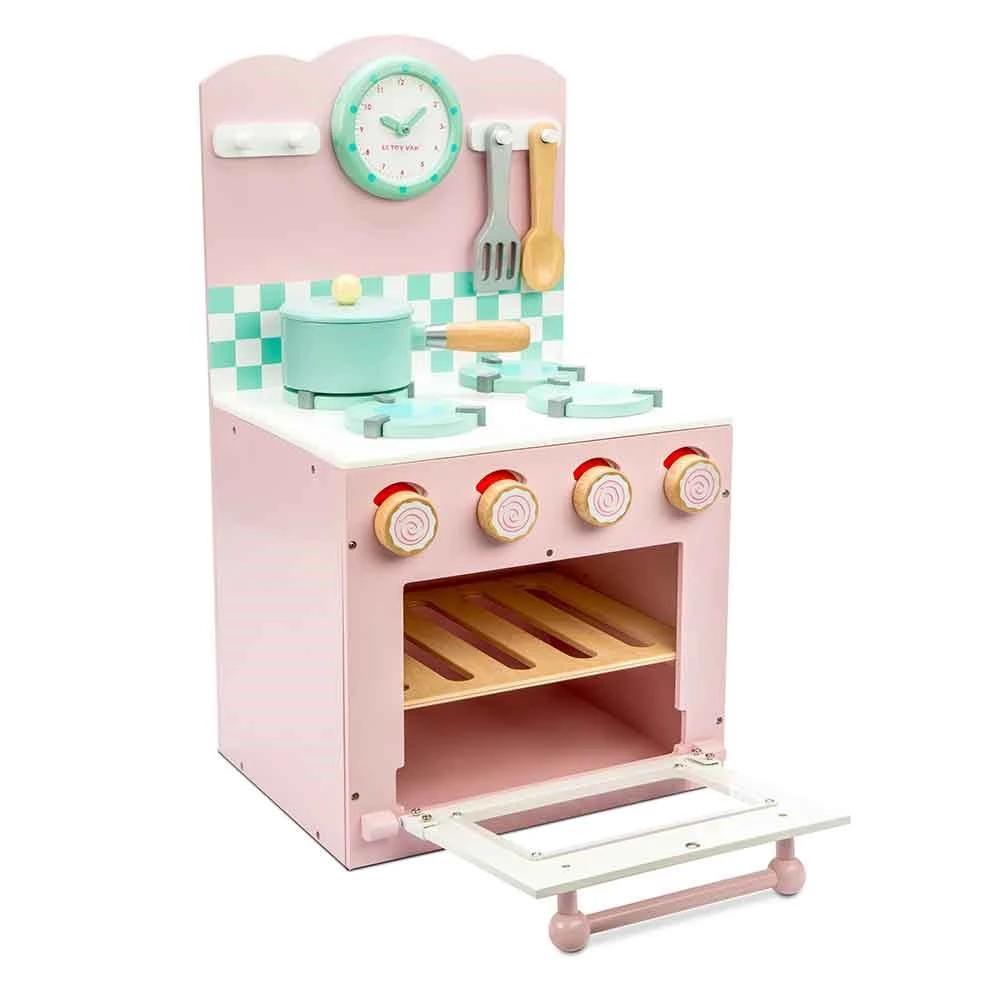 Le Toy Van Wooden Oven & Hob In Pink - Image 2