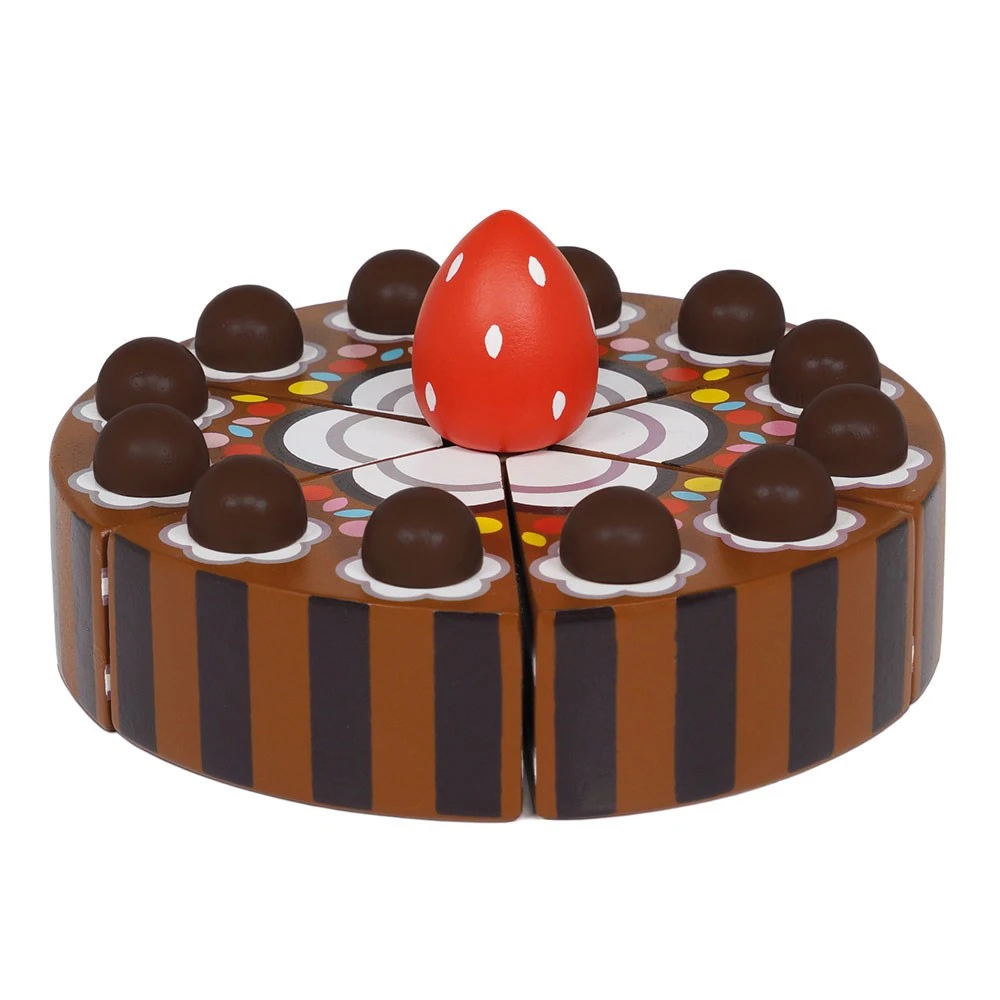 Le Toy Van Wooden Honeybake Chocolate Cake - Image 5