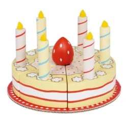 Le Toy Van Wooden Vanilla Birthday Cake With Candles