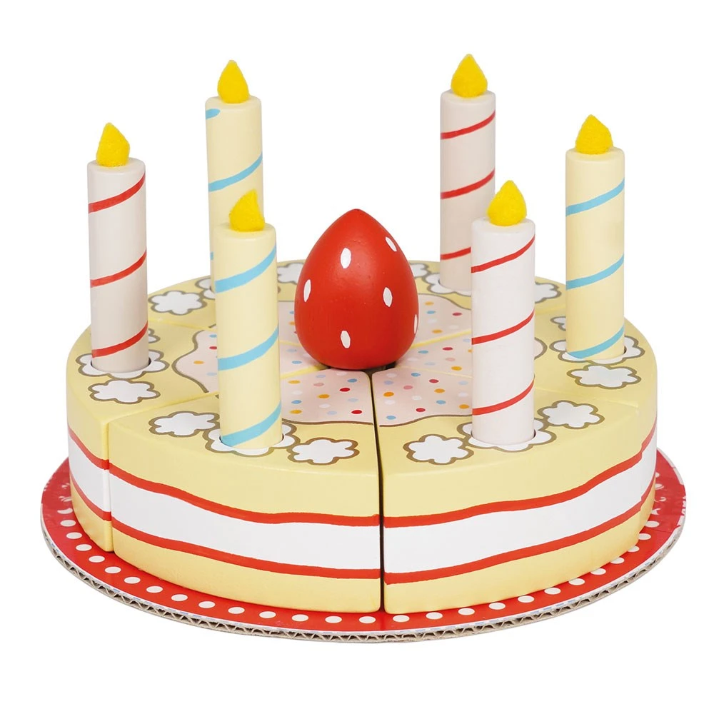 Le Toy Van Wooden Vanilla Birthday Cake With Candles