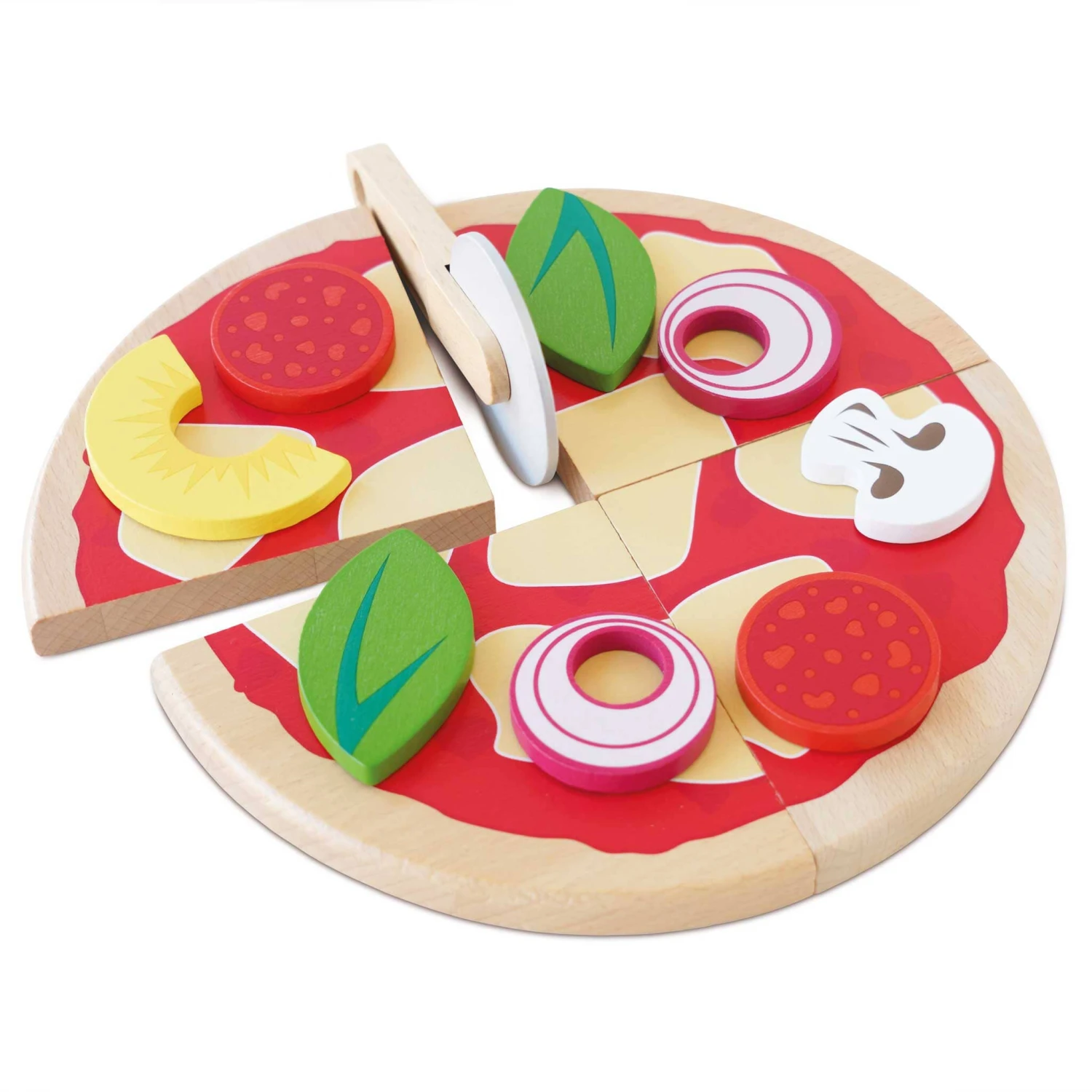 Pizza & Toppings With Slice Cutter