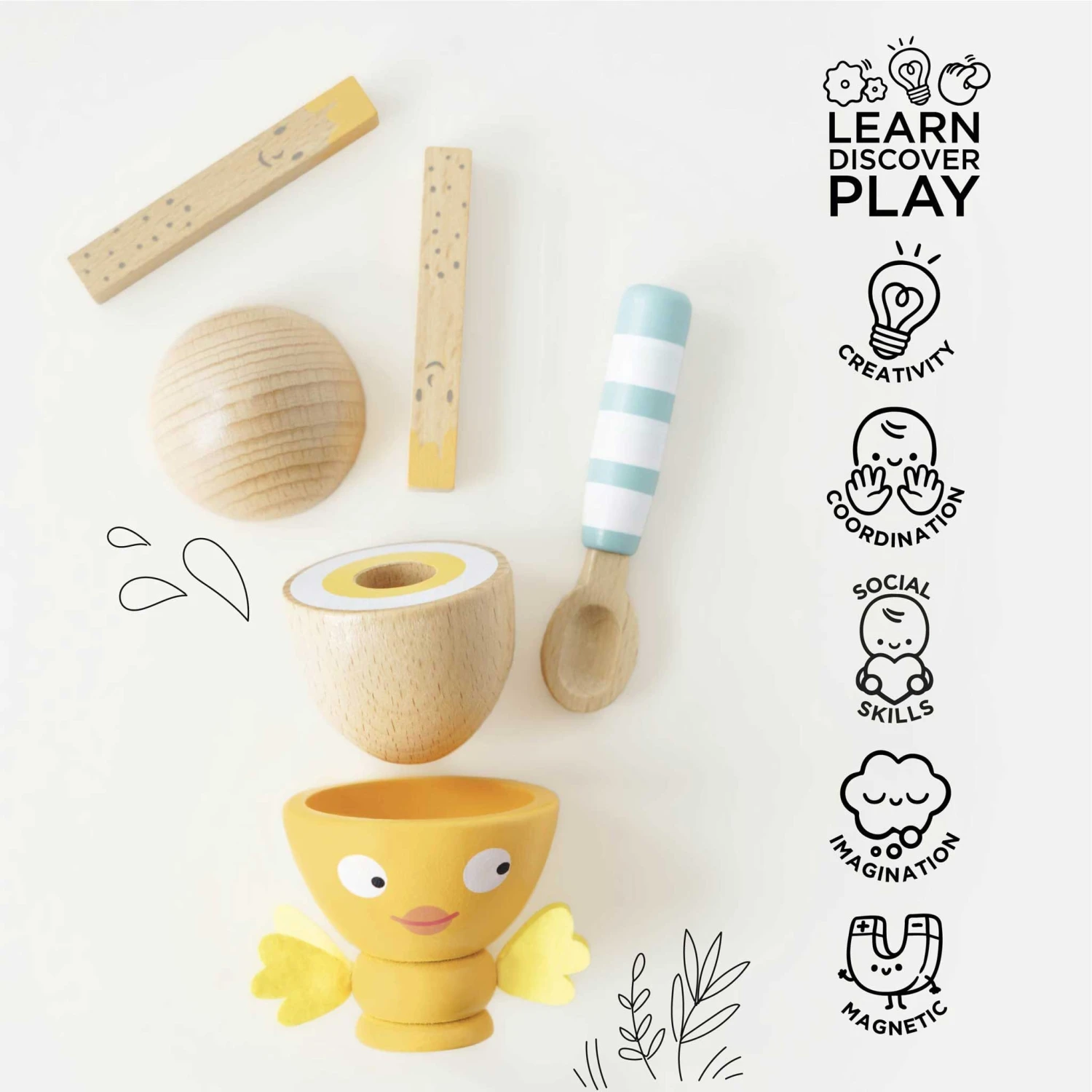 Wooden Egg Cup & Soldiers - Image 4
