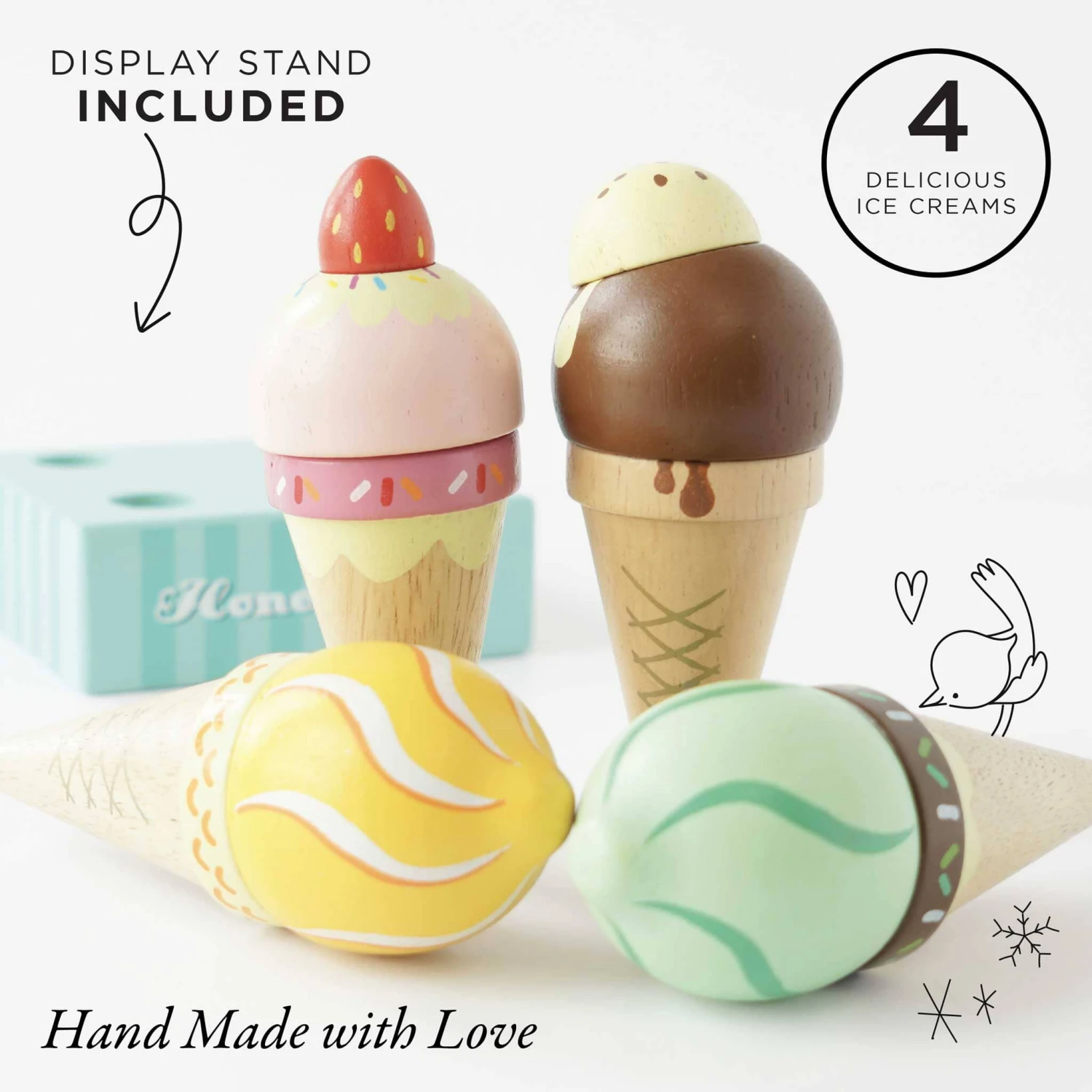 Wooden Ice Cream Cones Set - Image 3