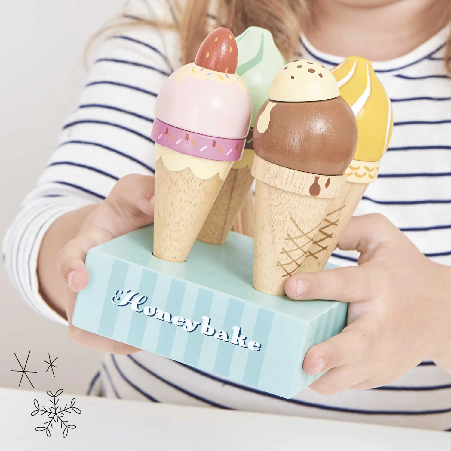 Wooden Ice Cream Cones Set - Image 2