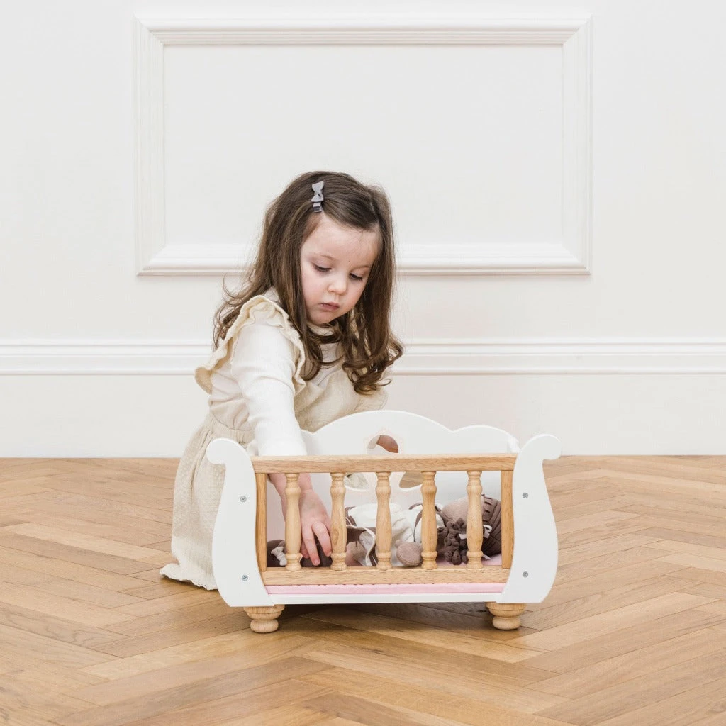 Le Toy Van Sleigh Doll Cot & Crib - Image 3