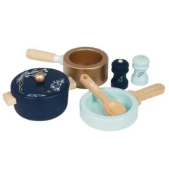 Le Toy Van Wooden Set Of Pots & Pans For Play Kitchen