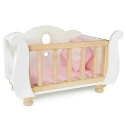 Le Toy Van Wooden Sleigh Doll Cot