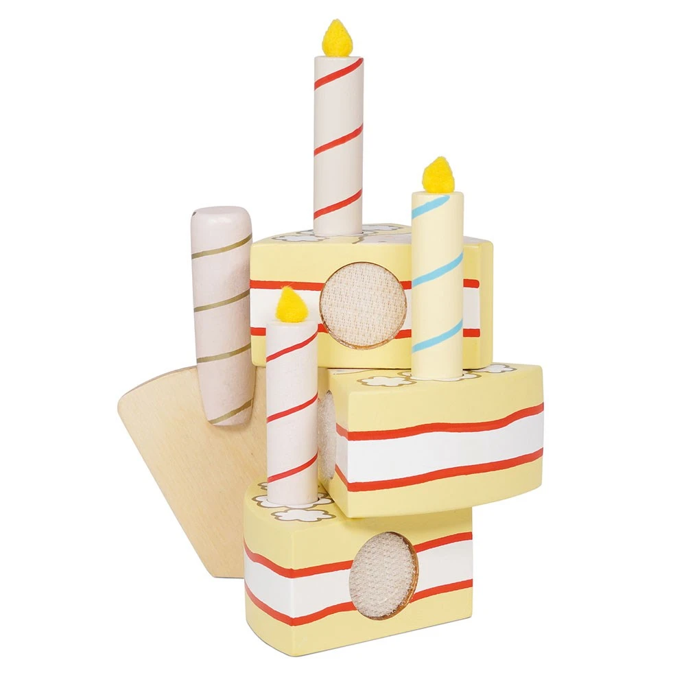 Le Toy Van Wooden Vanilla Birthday Cake With Candles - Image 4